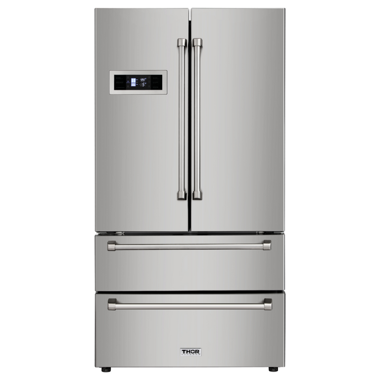 Thor Kitchen Package - 36 Inch Propane Gas Range, Range Hood, Refrigerator, Dishwasher, AP-LRG3601ULP-W-2