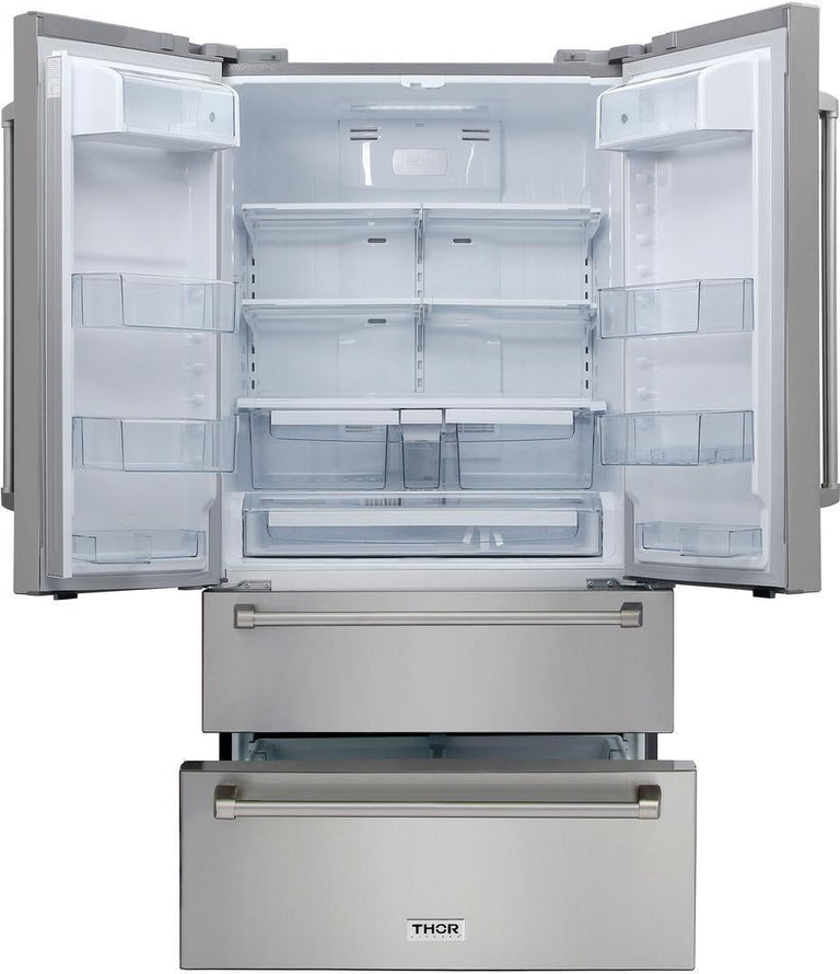 Thor Appliance Bundle - 48 In. Gas Range, Range Hood, Refrigerator, Dishwasher, Wine Cooler, AB-LRG4807U-W-3