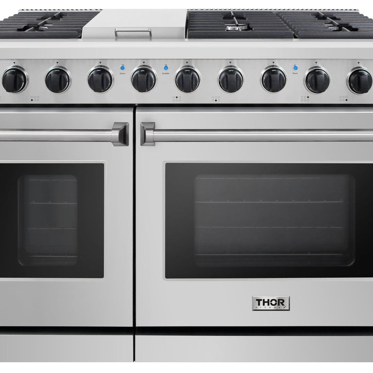 Thor Kitchen Appliance Package - 48 in. Gas Range, Range Hood, Microwave Drawer, AP-LRG4807U-5