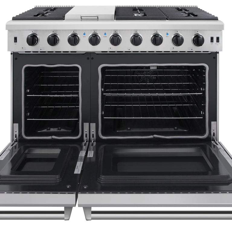 Thor Kitchen Appliance Package - 48 in. Gas Range, Range Hood, Microwave Drawer, AP-LRG4807U-5