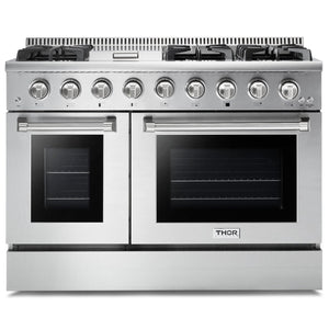THOR Package - 48" Propane Gas Range, Range Hood, Refrigerator with Water & Ice Dispenser, Dishwasher, Wine Cooler