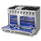 THOR Kitchen 48 in. 6.7 cu. ft. Professional Natural Gas Range in Stainless Steel, HRG4808U
