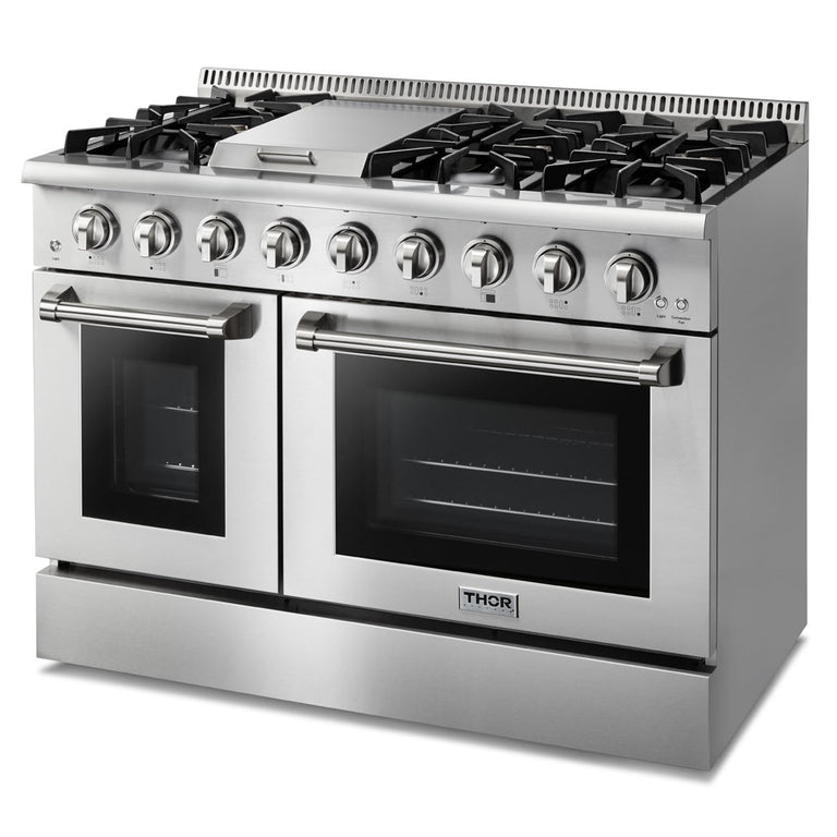 Thor Kitchen 48 in. 6.7 cu. ft. Professional Propane Gas Range in Stainless Steel, HRG4808ULP