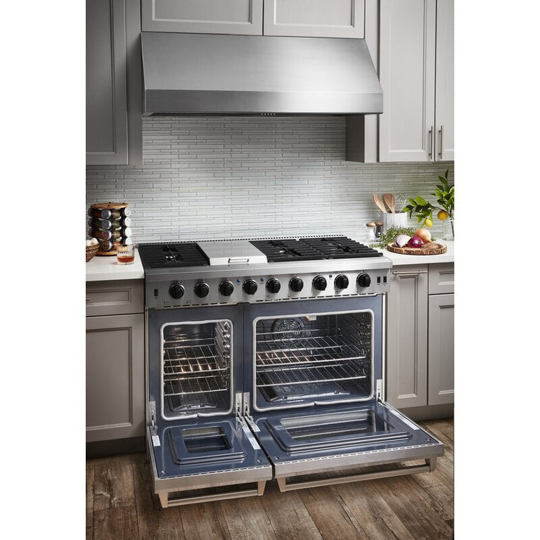 Thor Kitchen Appliance Set - 48 in. Gas Range, Wall Mount Range Hood, AS-LRG4807U-W