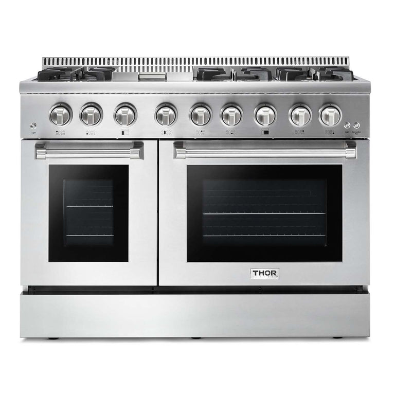 Thor Kitchen 48 in. Natural Gas Burner, Electric Oven 6.7 cu. ft. Range in Stainless Steel, HRD4803U