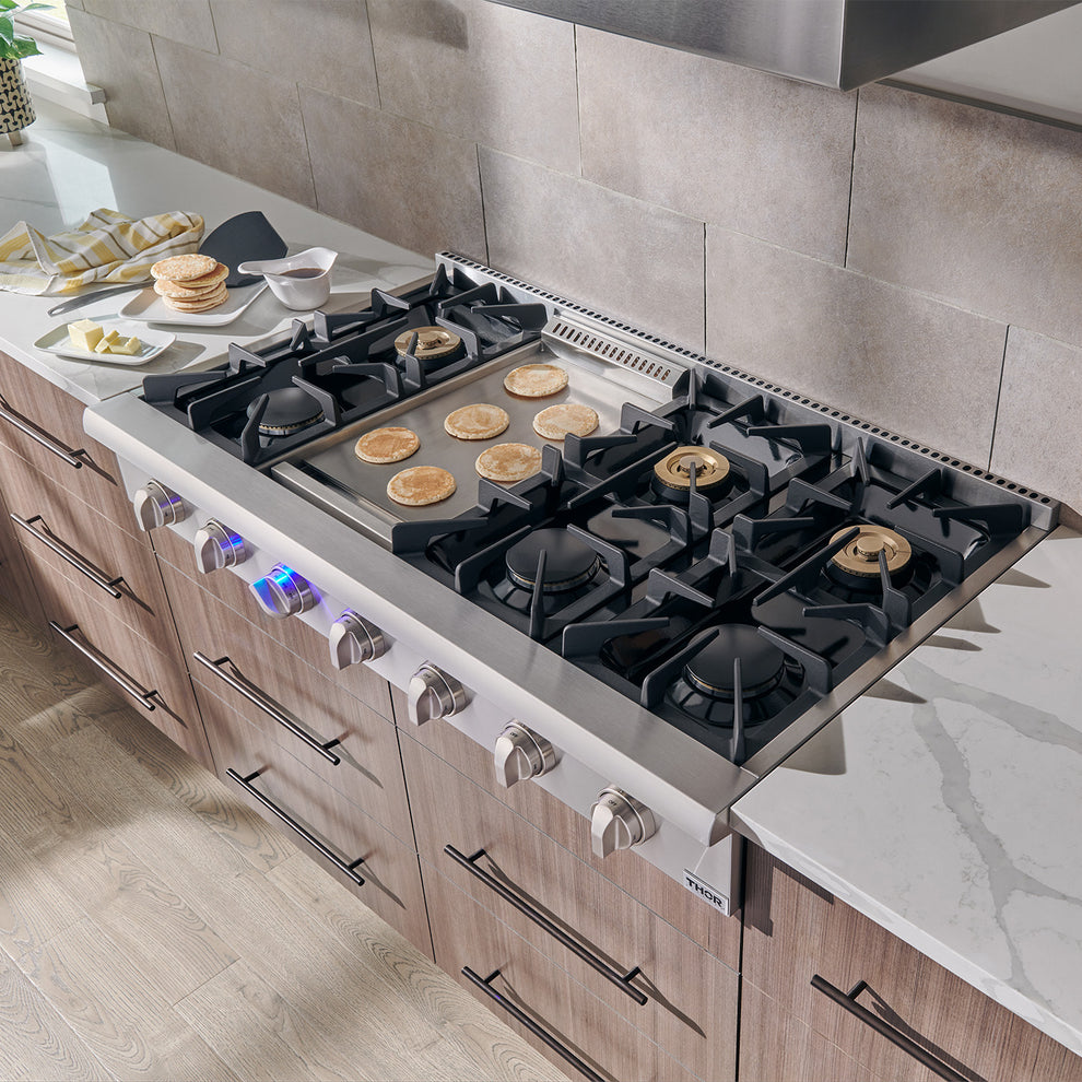 Thor Kitchen THOR Kitchen 48 inch Gas Professional Rangetop in Stainless Steel, HRT