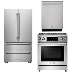 THOR Kitchen Package - 30" Gas Range, Refrigerator, Dishwasher, AP-TRG3001-2