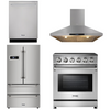 Thor Kitchen Package - Professional 30 inch Electric Range, Range Hood, Refrigerator, Dishwasher, AP-HRE3001-3
