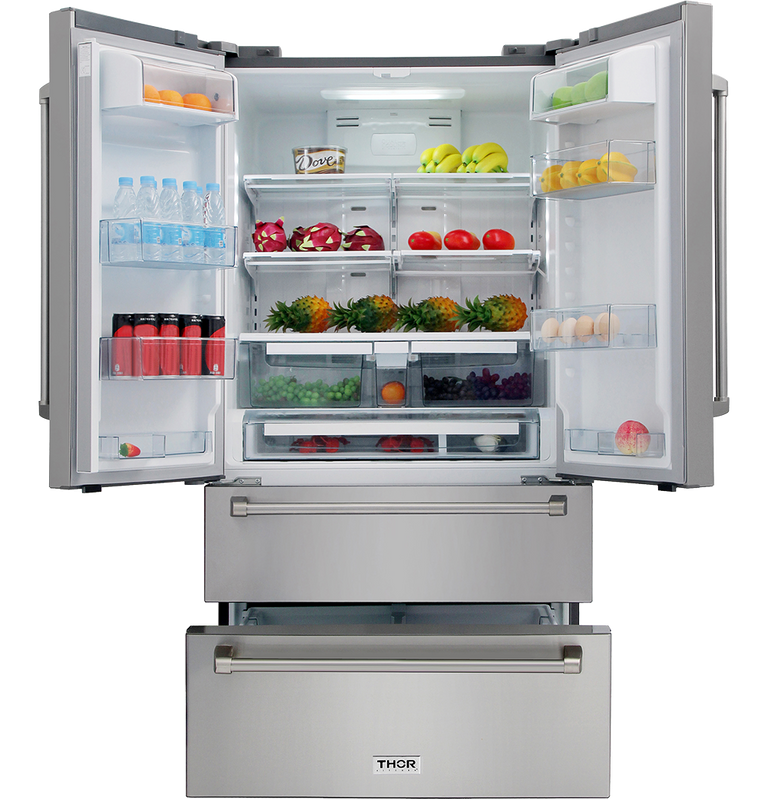 Thor Kitchen Package - 48 inch Propane Dual Fuel Range, Refrigerator, Dishwasher, AP-HRD4803ULP-2