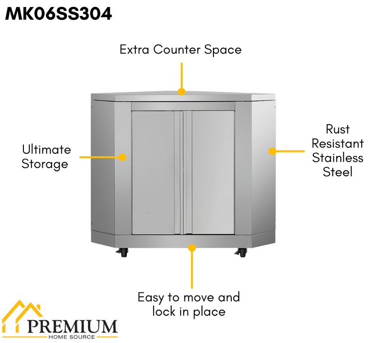 Outdoor corner clearance storage cabinet