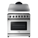 Thor Kitchen Package - 36 in. Gas Range, Range Hood, AP-LRG3601U-9