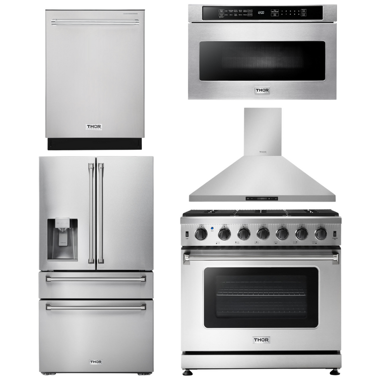 Viking 5 Piece Kitchen Appliance Package with 36 Inch Gas Cooktop