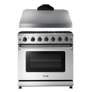 Thor Kitchen Package - 36 in. Propane Gas Range, Range Hood, AP-LRG3601ULP-9