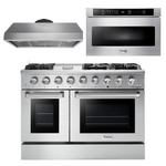 Thor Kitchen Package - 48 in. Propane Gas Range, Range Hood, Microwave Drawer - Stainless Steel Knobs, AP-HRG4808ULP-5