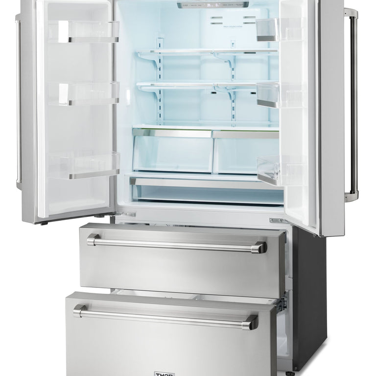 Thor Kitchen Appliance Package - 30 In. Electric Range, Range Hood, Refrigerator, Dishwasher, Wine Cooler, AP-TRE3001-4