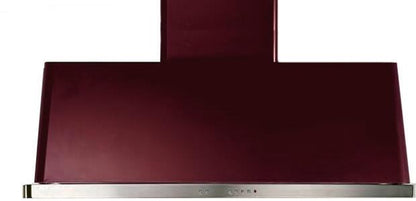 ILVE 48 in. Majestic Burgundy Wall Mount Range Hood with 600 CFM Blower, UAM120BU