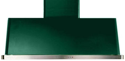 ILVE 48 in. Majestic Emerald Green Wall Mount Range Hood with 600 CFM Blower, UAM120EG