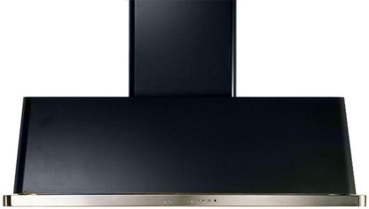 ILVE 60 in. Majestic Glossy Black Wall Mount Range Hood with 600 CFM Blower, UAM150BK