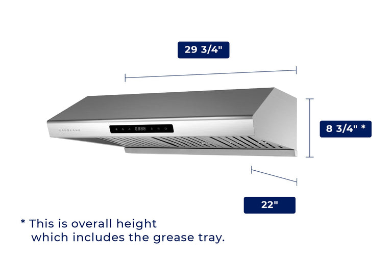 Hauslane 30 Inch Under Cabinet Range Hood with Stainless Steel Filters in Stainless Steel, UC-PS10SS-30