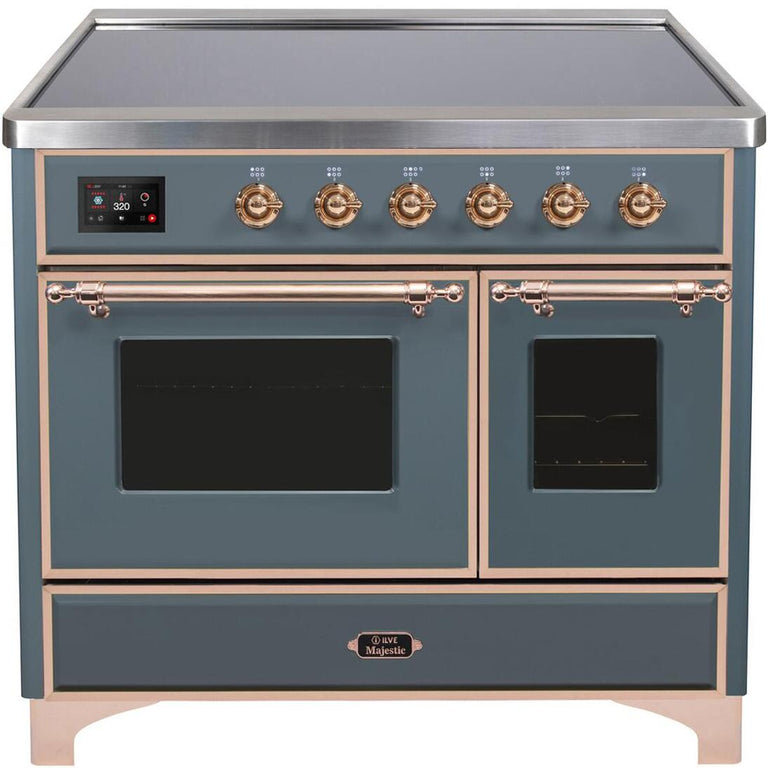 ILVE Majestic II 40" Induction Range in Blue Grey with Copper Trim, UMDI10NS3BGP