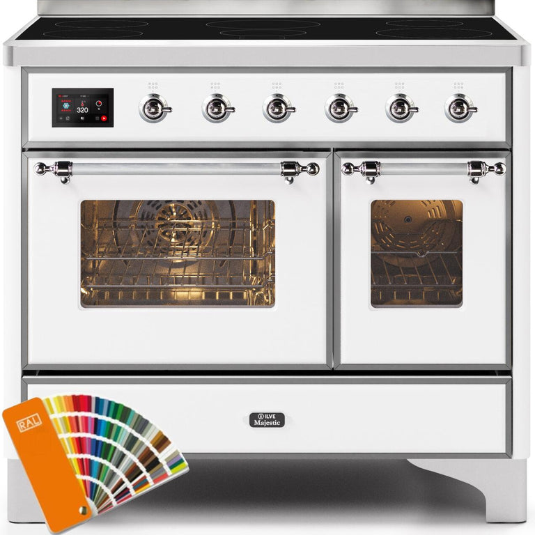 ILVE Majestic II 40" Induction Range in Custom RAL Color with Chrome Trim, UMDI10NS3RALC