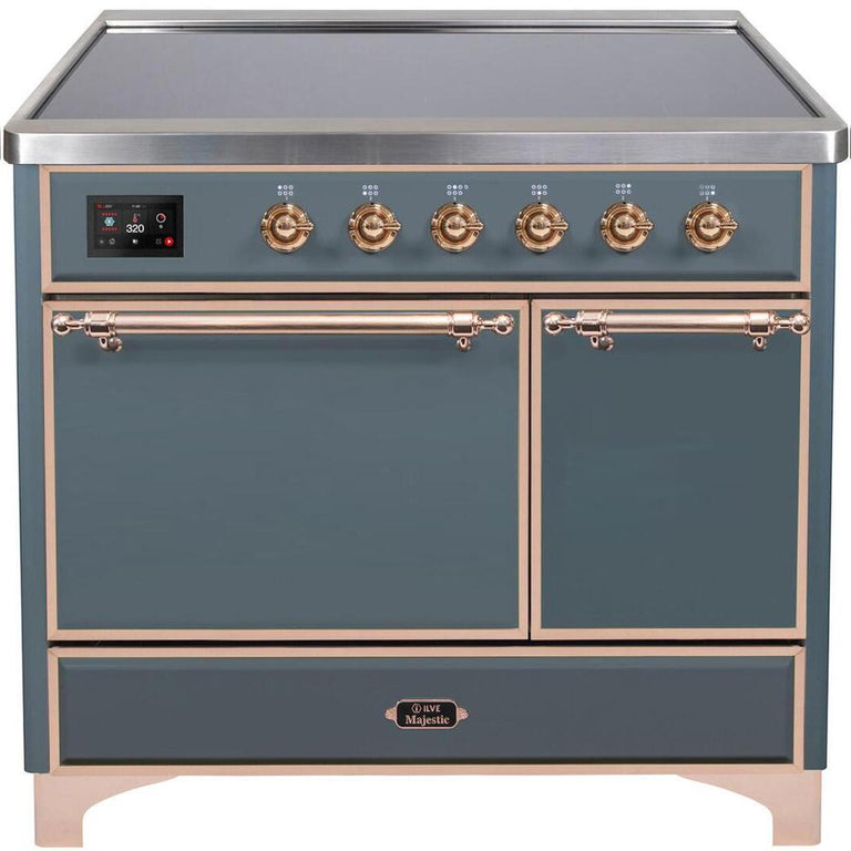 ILVE Majestic II 40" Induction Range in Blue Grey with Copper Trim, UMDI10QNS3BGP