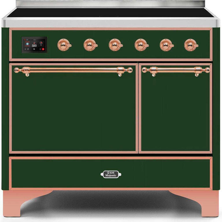 ILVE Majestic II 40" Induction Range in Emerald Green with Copper Trim, UMDI10QNS3EGP