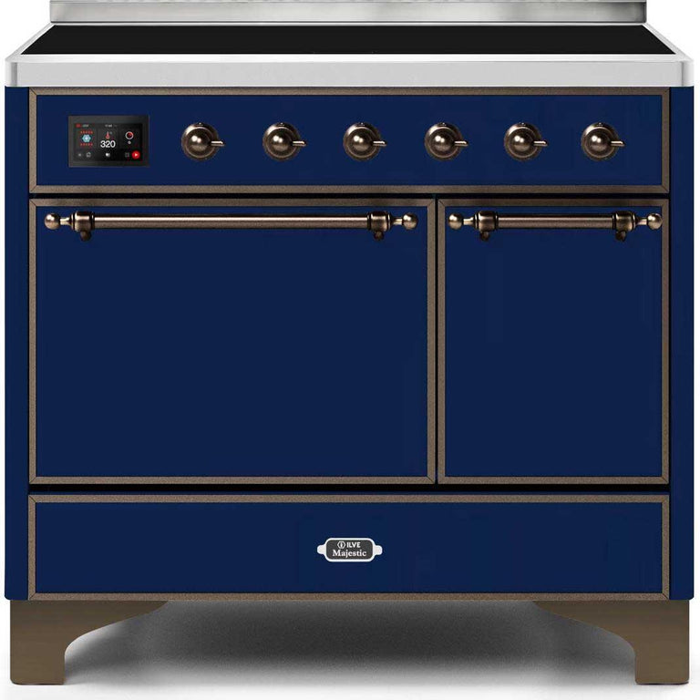 ILVE Majestic II 40" Induction Range in Midnight Blue with Bronze Trim, UMDI10QNS3MBB