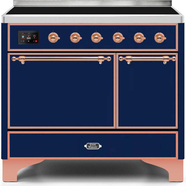 ILVE Majestic II 40" Induction Range in Midnight Blue with Copper Trim, UMDI10QNS3MBP
