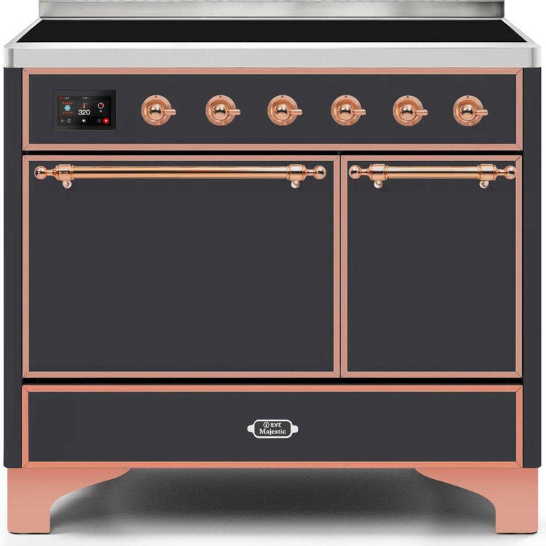 ILVE Majestic II 40" Induction Range in Matte Graphite with Copper Trim, UMDI10QNS3MGP