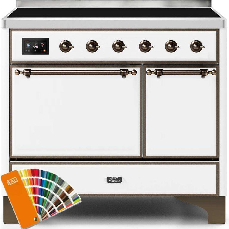 ILVE Majestic II 40" Induction Range in Custom RAL Color with Bronze Trim, UMDI10QNS3RALB