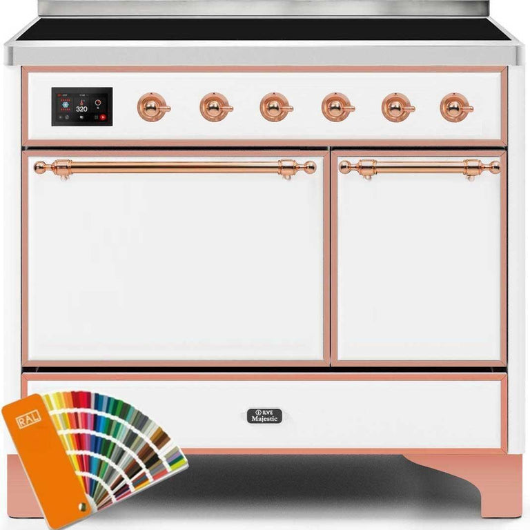 ILVE Majestic II 40" Induction Range in Custom RAL Color with Copper Trim, UMDI10QNS3RALP