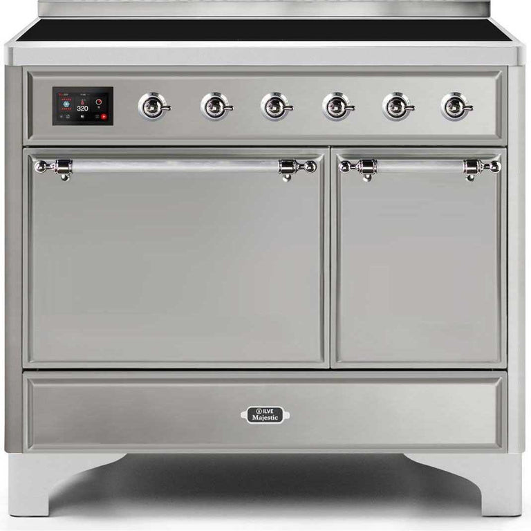 ILVE Majestic II 40" Induction Range in Stainless Steel with Chrome Trim, UMDI10QNS3SSC