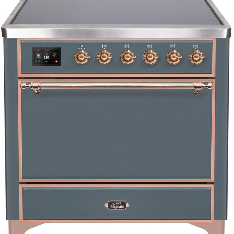 ILVE Majestic II 36" Induction Range in Blue Grey with Copper Trim, UMI09QNS3BGP