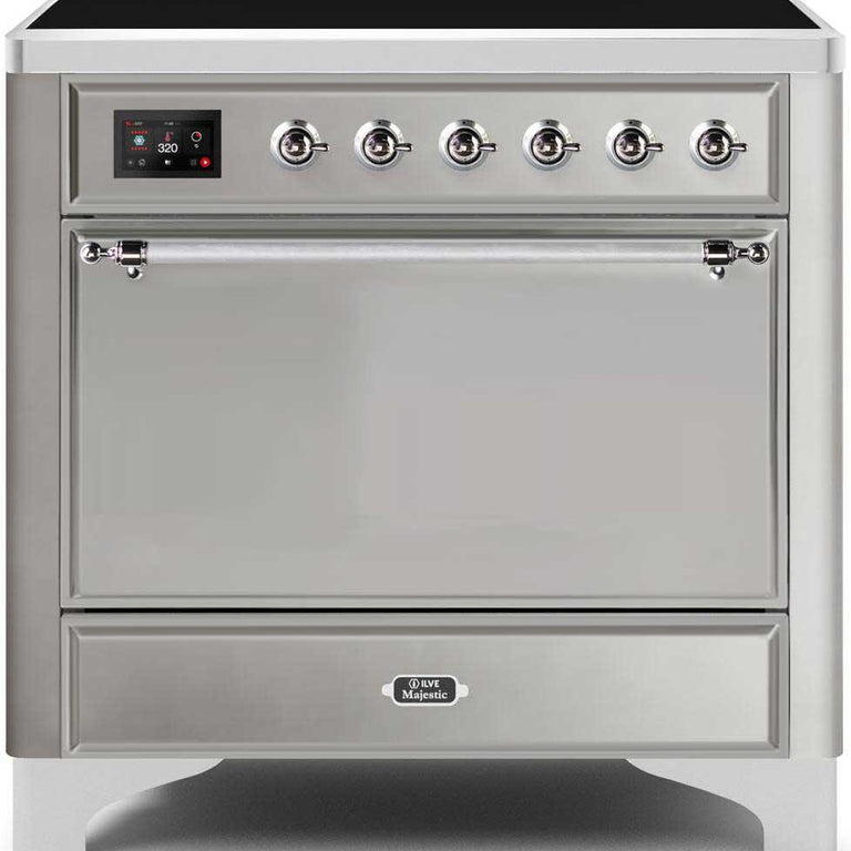 ILVE Majestic II 36" Induction Range in Stainless Steel with Chrome Trim, UMI09QNS3SSC