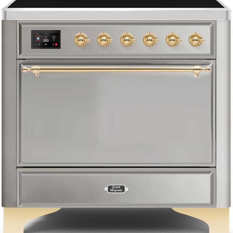 ILVE Majestic II 36" Induction Range in Stainless Steel with Brass Trim, UMI09QNS3SSG