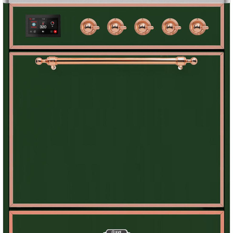 ILVE Majestic II 30" Induction Range in Emerald Green with Copper Trim, UMI30QNE3EGP
