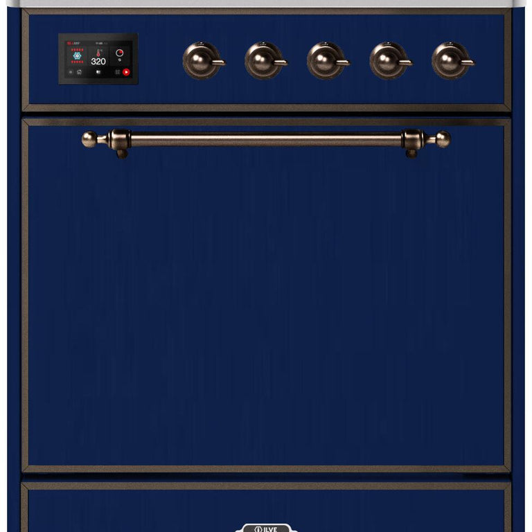 ILVE Majestic II 30" Induction Range in Midnight Blue with Bronze Trim, UMI30QNE3MBB
