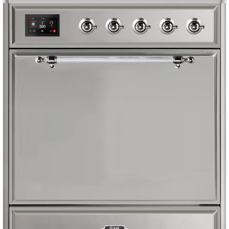 ILVE Majestic II 30" Induction Range in Stainless Steel with Chrome Trim, UMI30QNE3SSC