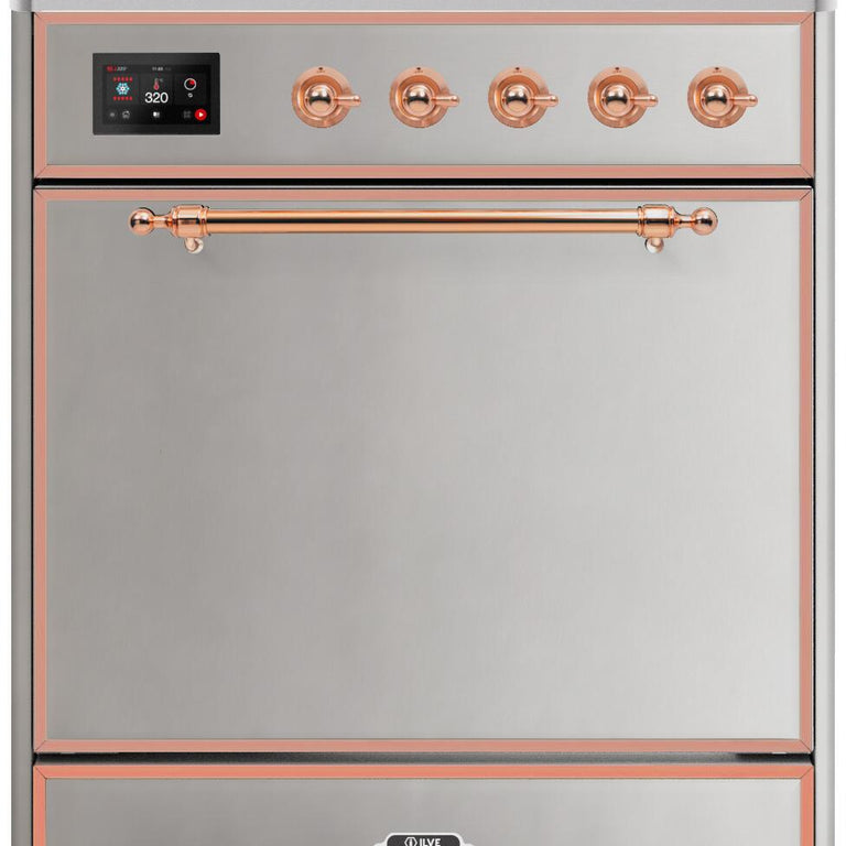 ILVE Majestic II 30" Induction Range in Stainless Steel with Copper Trim, UMI30QNE3SSP