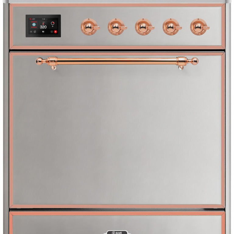 ILVE Majestic II 30" Induction Range in Stainless Steel with Copper Trim, UMI30QNE3SSP
