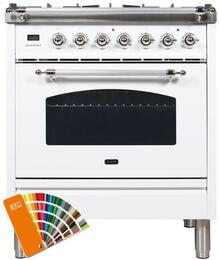 ILVE Nostalgie 30" Natural Gas Burner, Electric Oven Range in Custom RAL Color with Chrome Trim, UPN76DMPRALXNG