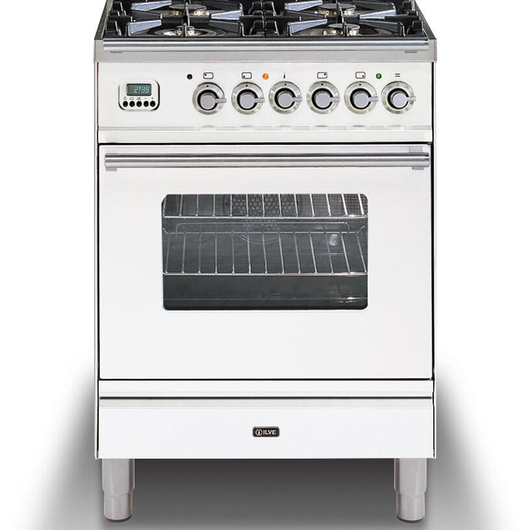 ILVE Professional Plus 24" Natural Gas Range in Blue Grey with Chrome Trim, UPW60DVGGGUNG