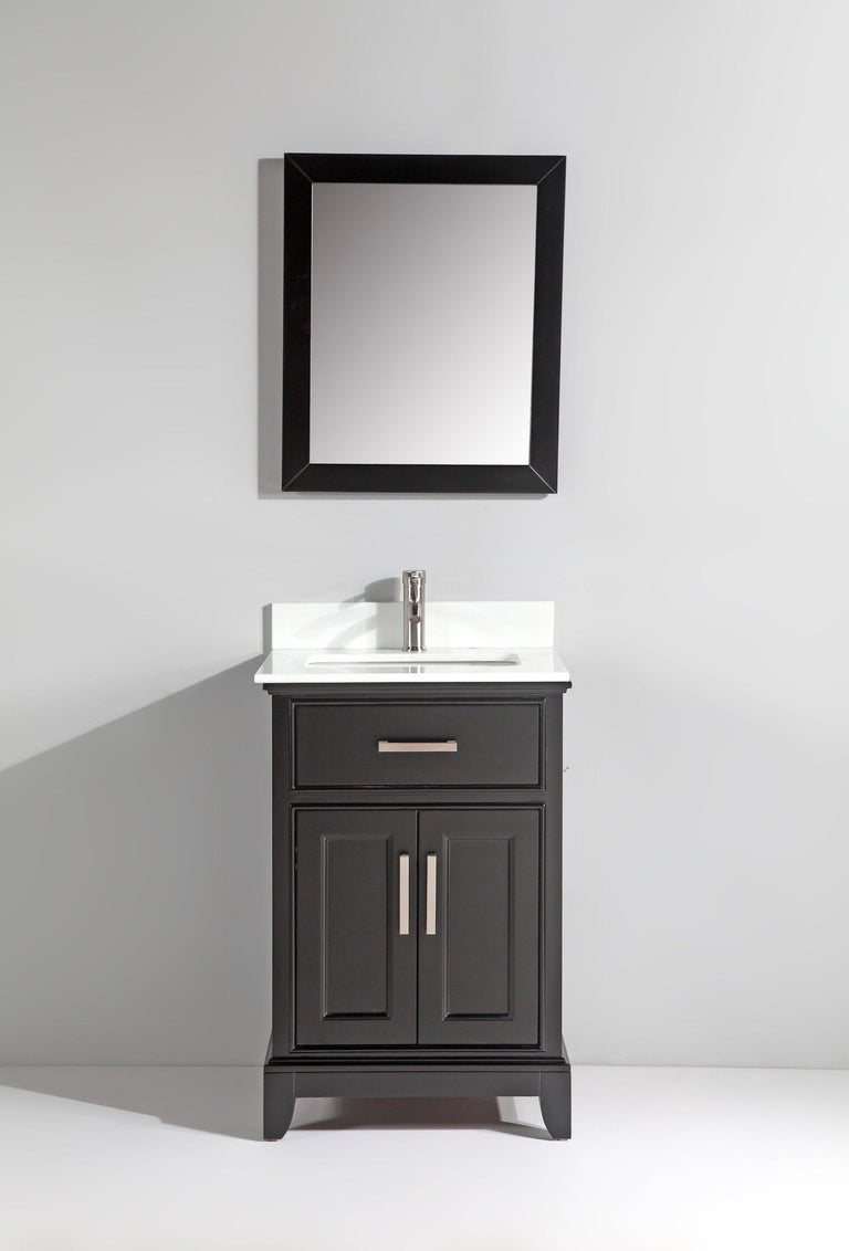 Vanity Art 24 in. Single Sink Vanity & Mirror - Espresso, VA1024E