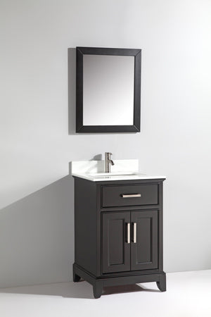 Vanity Art 24 in. Single Sink Vanity & Mirror - Espresso, VA1024E