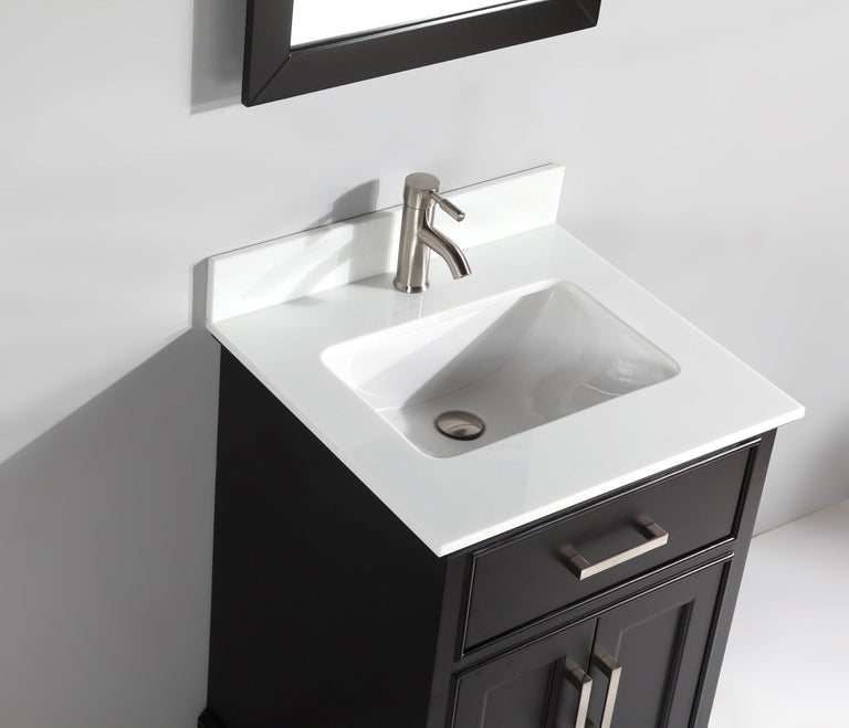 Vanity Art 24 in. Single Sink Vanity & Mirror - Espresso, VA1024E