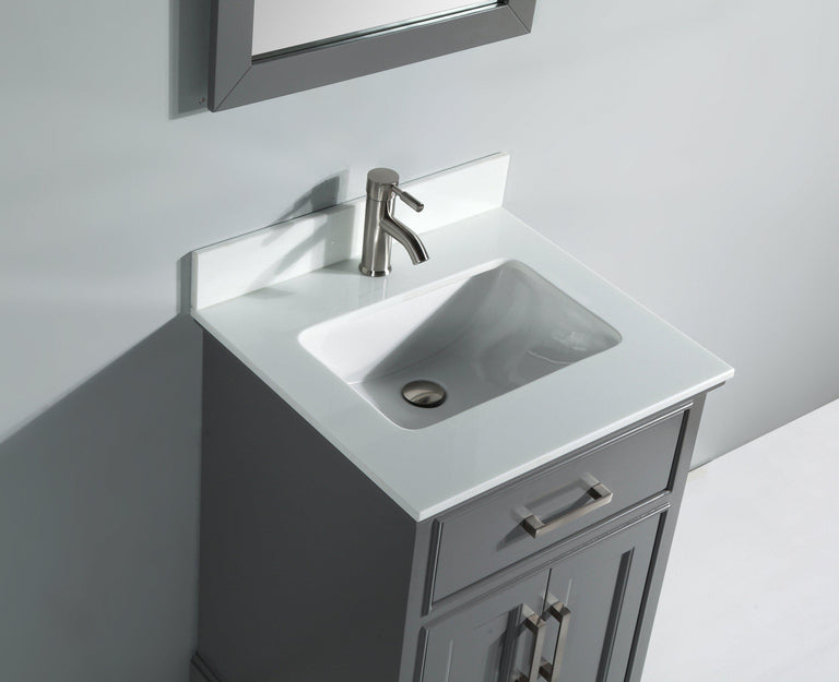 Vanity Art 24 in. Single Sink Vanity & Mirror - Grey, VA1024G