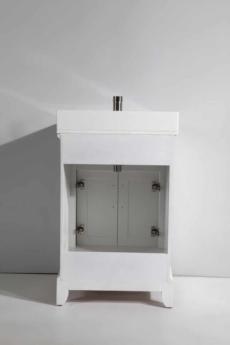 Vanity Art 24 in. Single Sink Vanity & Mirror - White, VA1024W