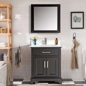 Vanity Art 30 in. Single Sink Vanity & Mirror - Espresso, VA1030E