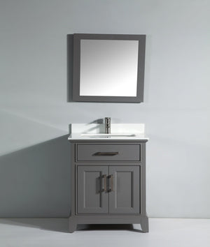 Vanity Art 30 in. Single Sink Vanity & Mirror - Grey, VA1030G